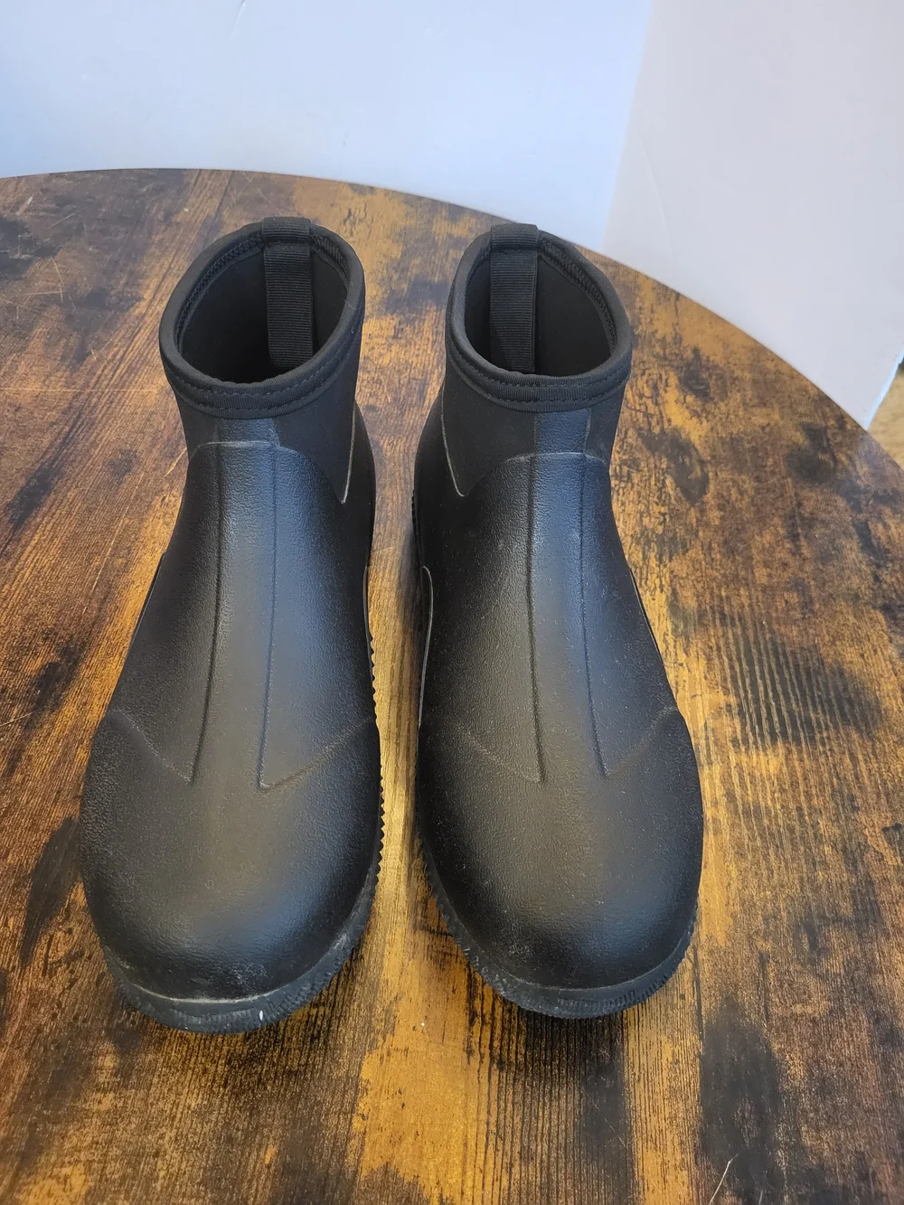 TENGTA Men’s Black Neoprene Waterproof  Pull On Rubber Boots Size 11 Garden Rain
